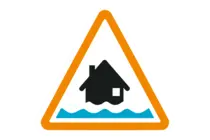 The icon is displaying that the highest level of flood warning in the country is currently an 'Alert'. An 'Alert' indicates flooding is possible. Check your local flood warning area to see if this warning affects you.